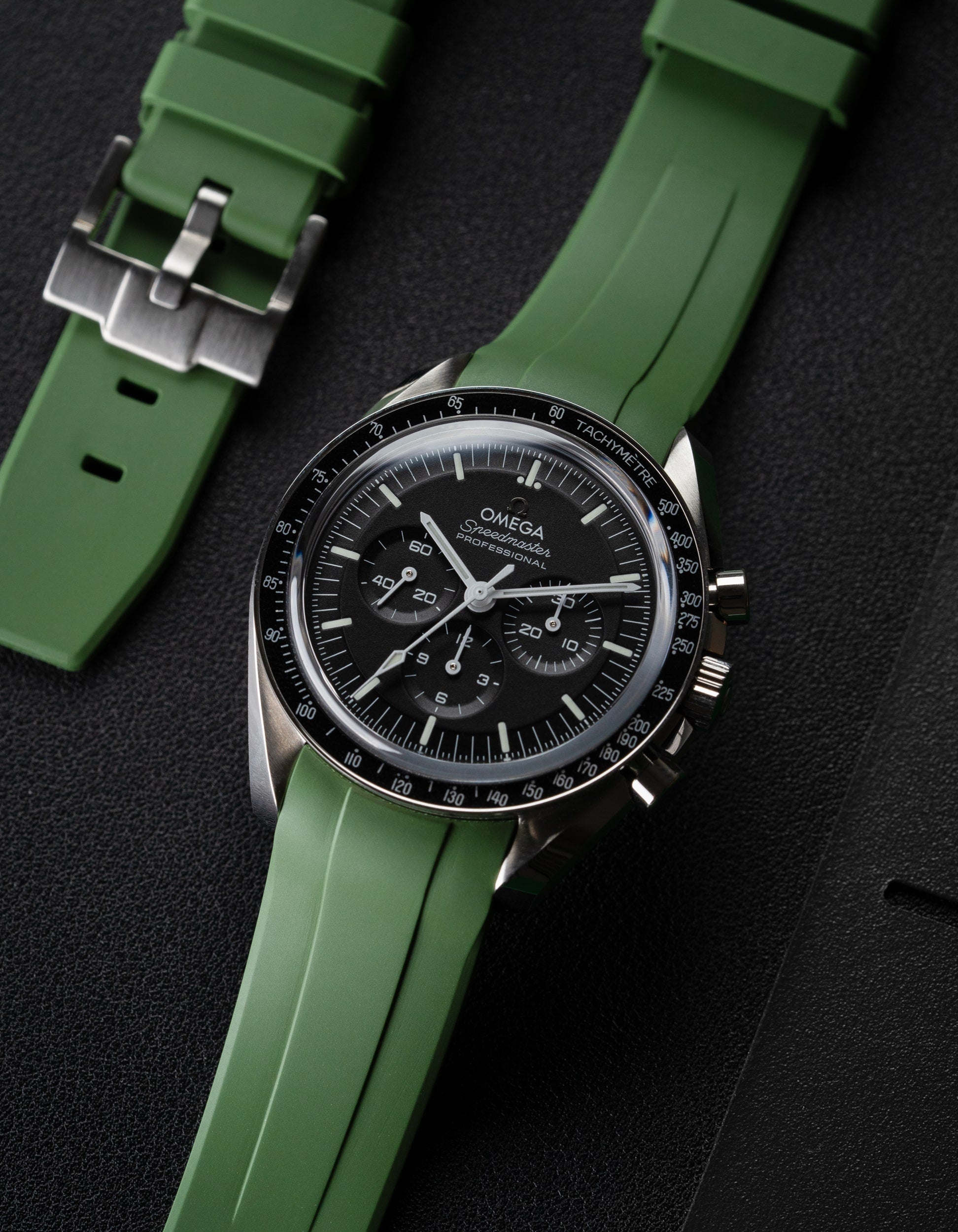 Rubber Strap for Speedmaster - Military Green