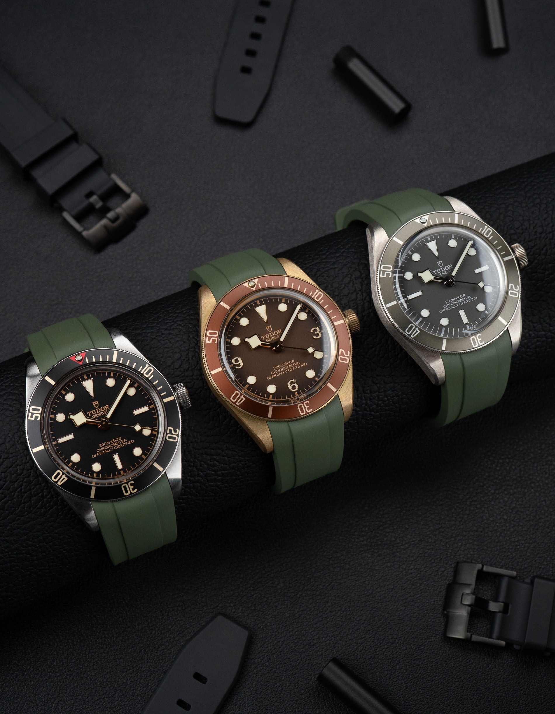 FKM Rubber Strap for Tudor BB58 - Olive Green