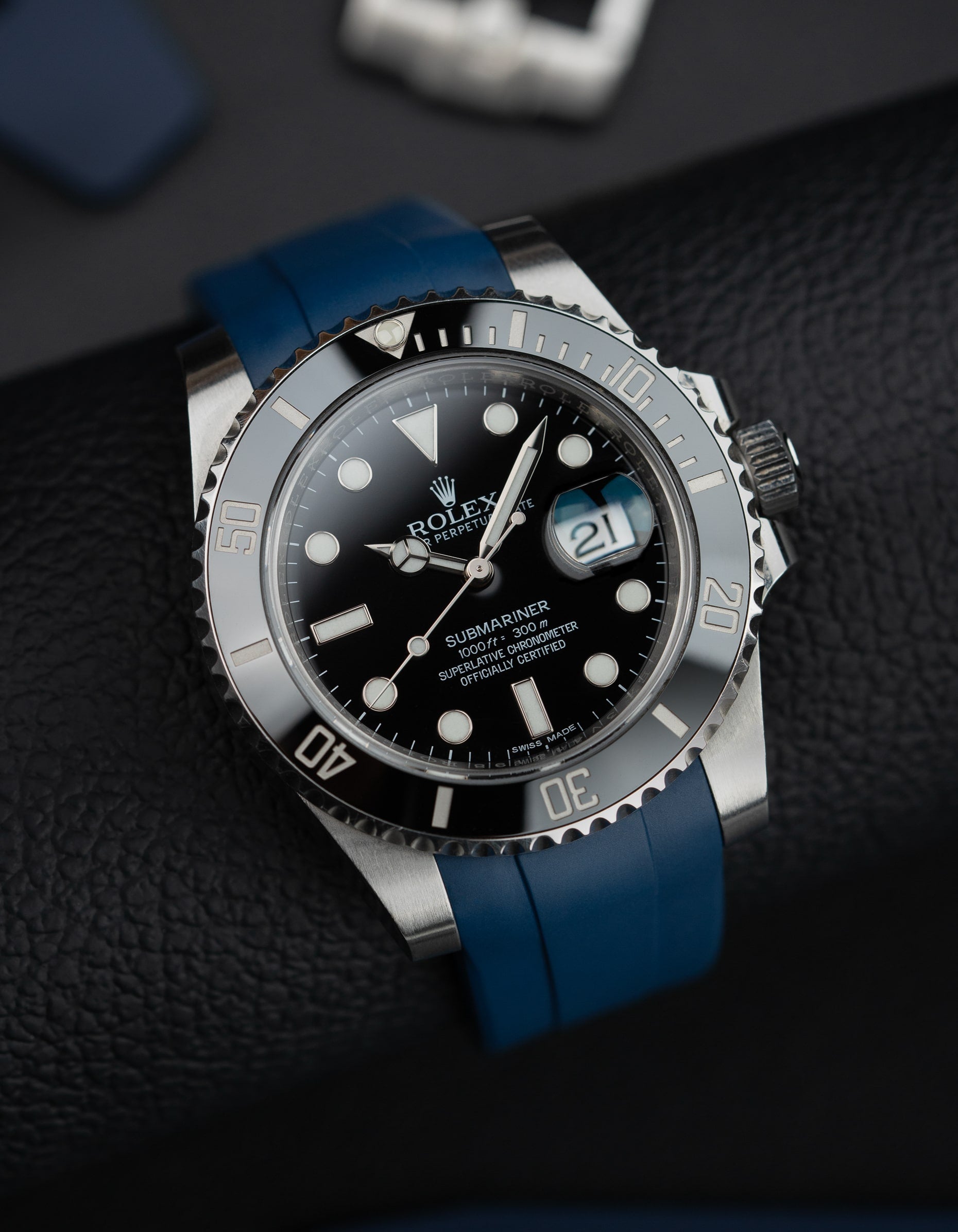 FKM Rubber Strap for Rolex Submariner - Navy Blue