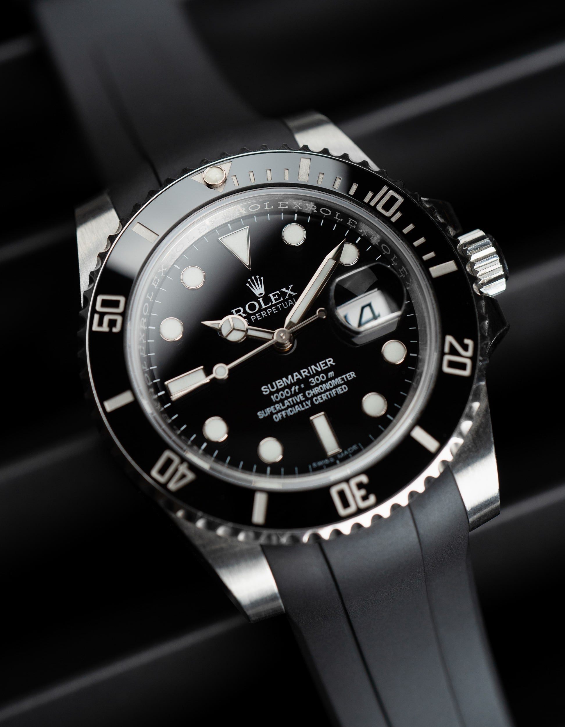 FKM Rubber Strap for Rolex Submariner - Black