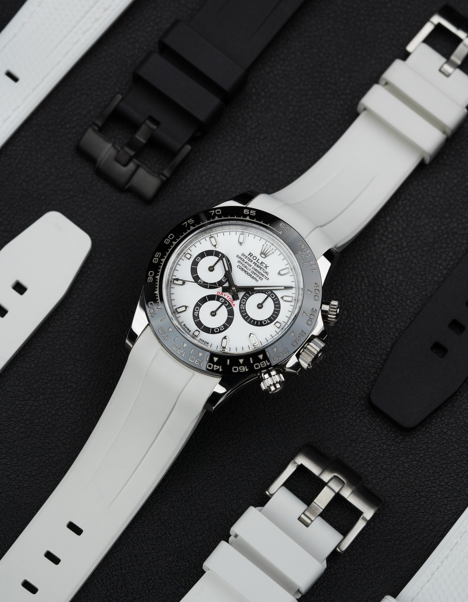 FKM Rubber Strap for Rolex Daytona - White