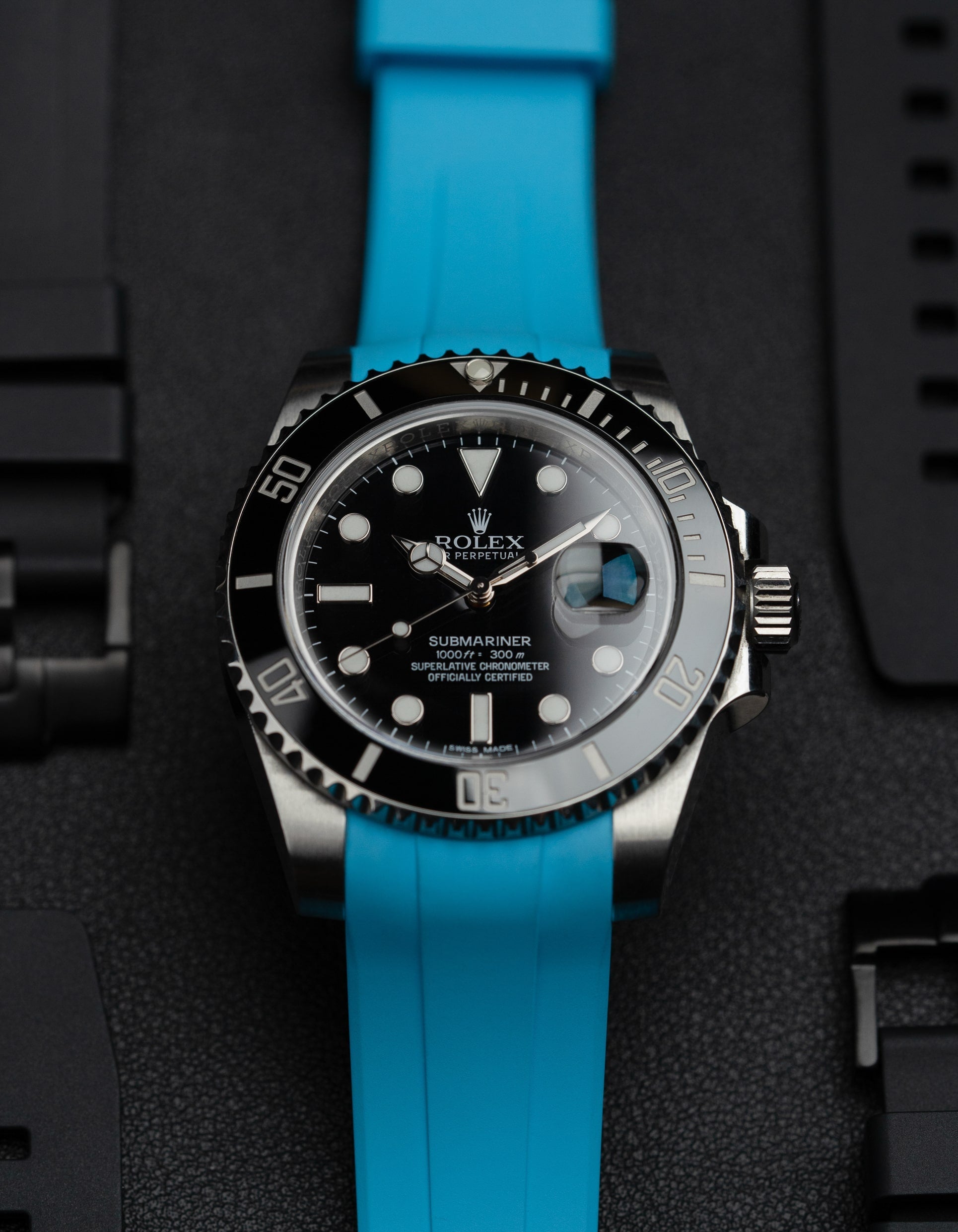 FKM Rubber Strap for Rolex Submariner- Turquoise