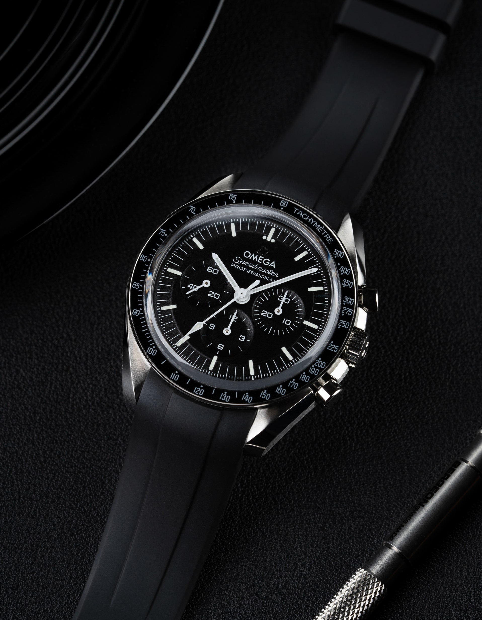 Rubber Strap for Speedmaster - Black