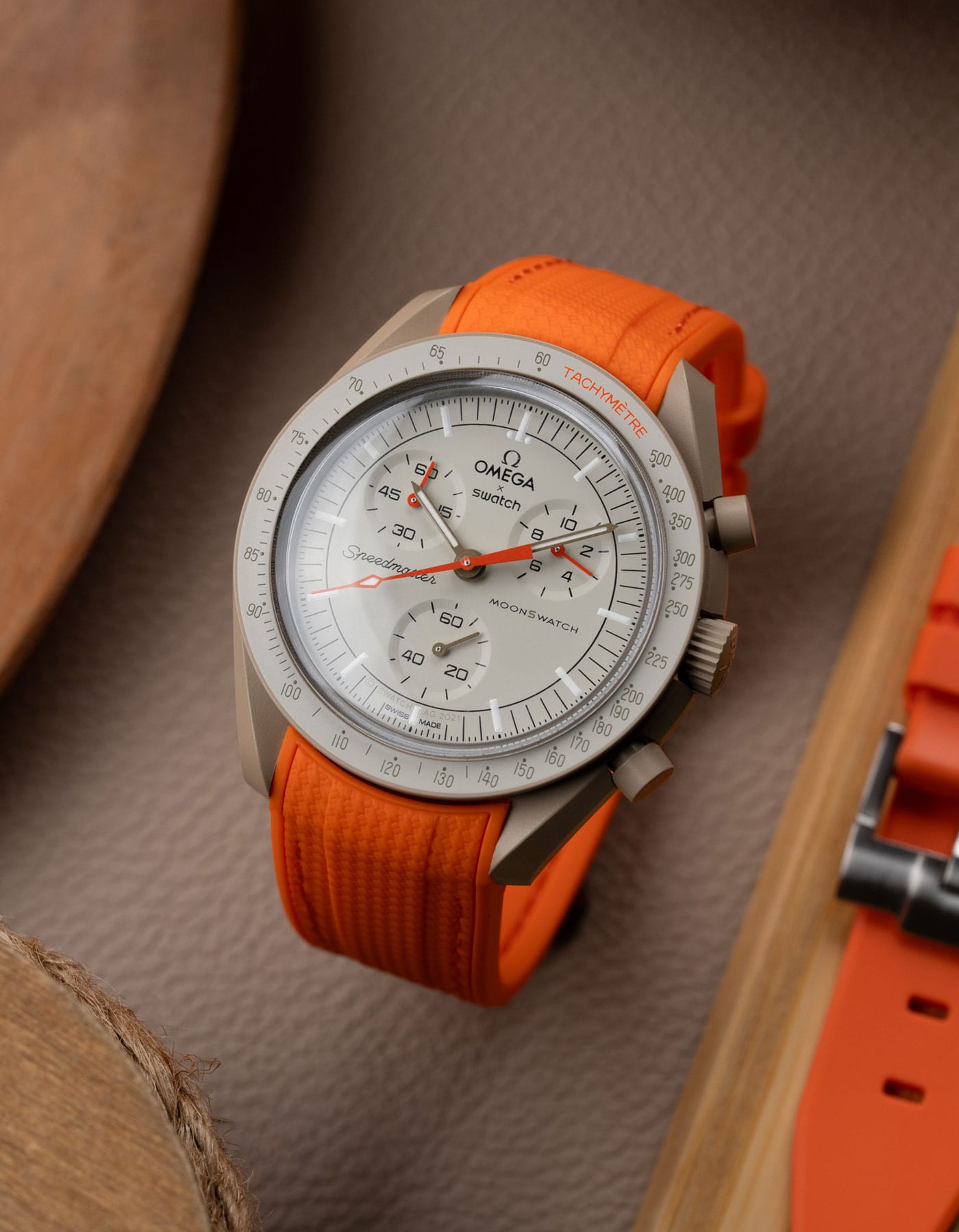 Curved Premium Rubber Strap - Orange