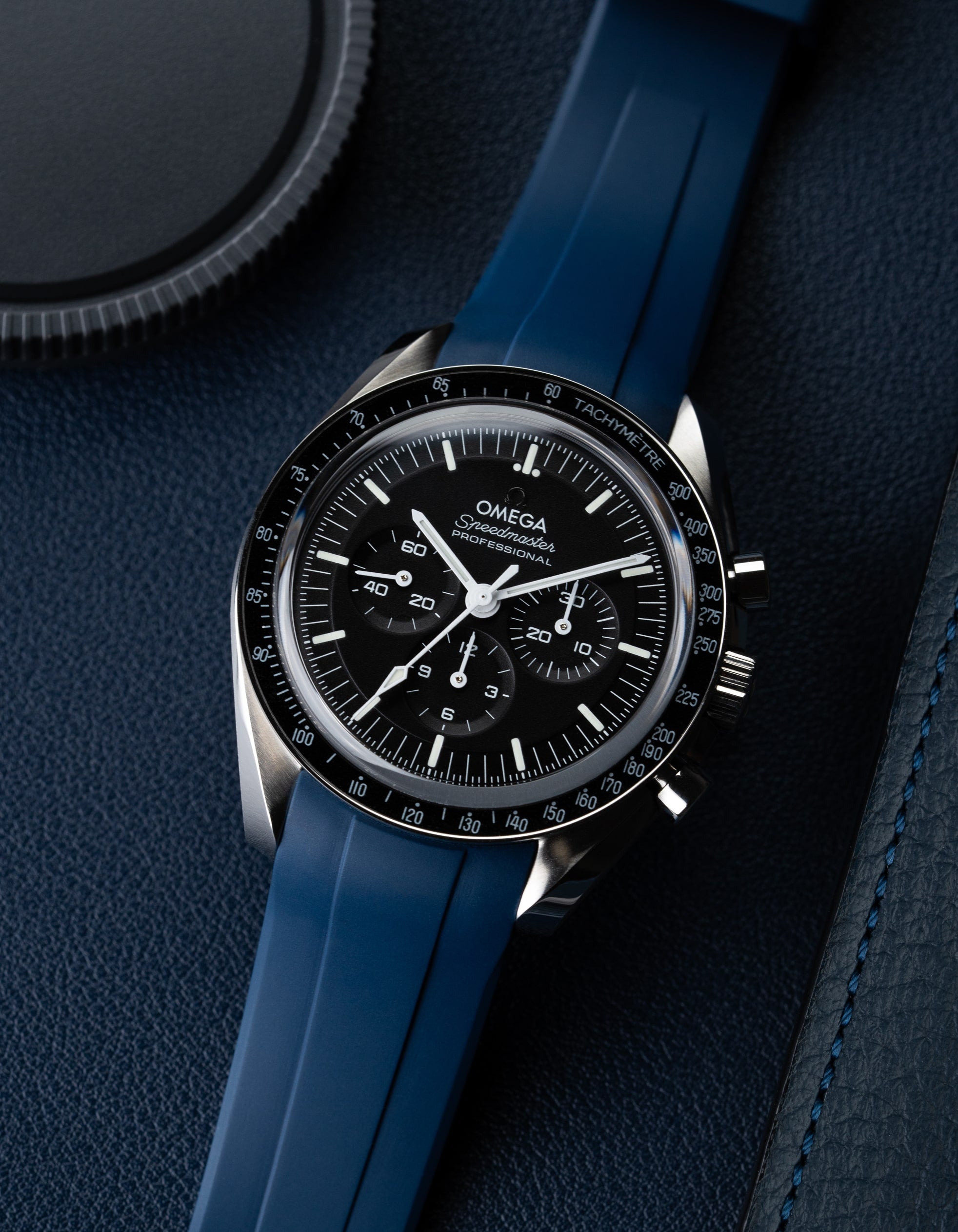 Rubber Strap for Speedmaster - Navy Blue