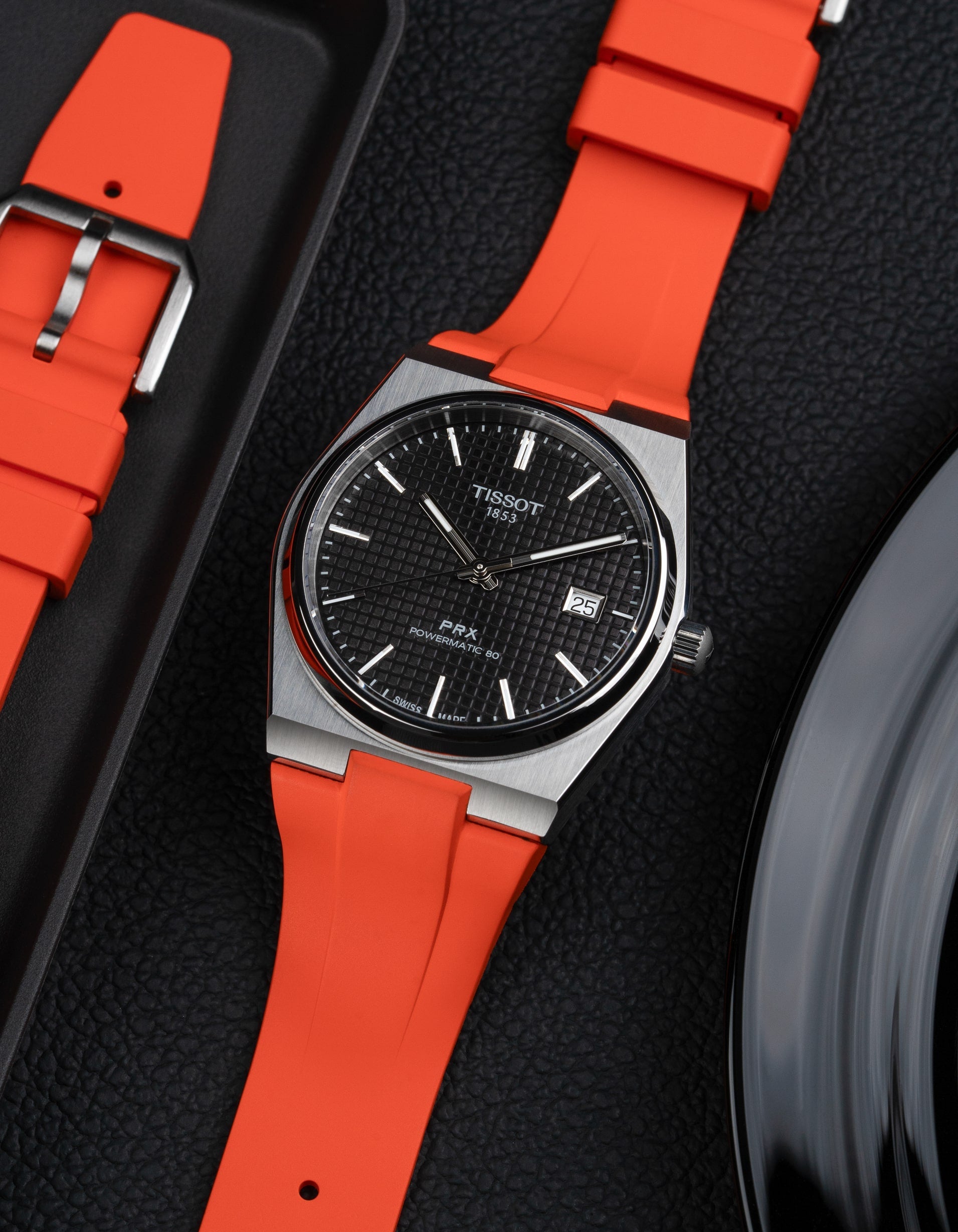 FKM Rubber Strap For Tissot PRX - Orange