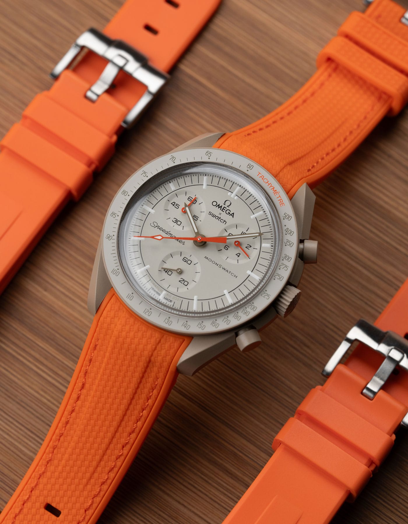 Curved Premium Rubber Strap - Orange