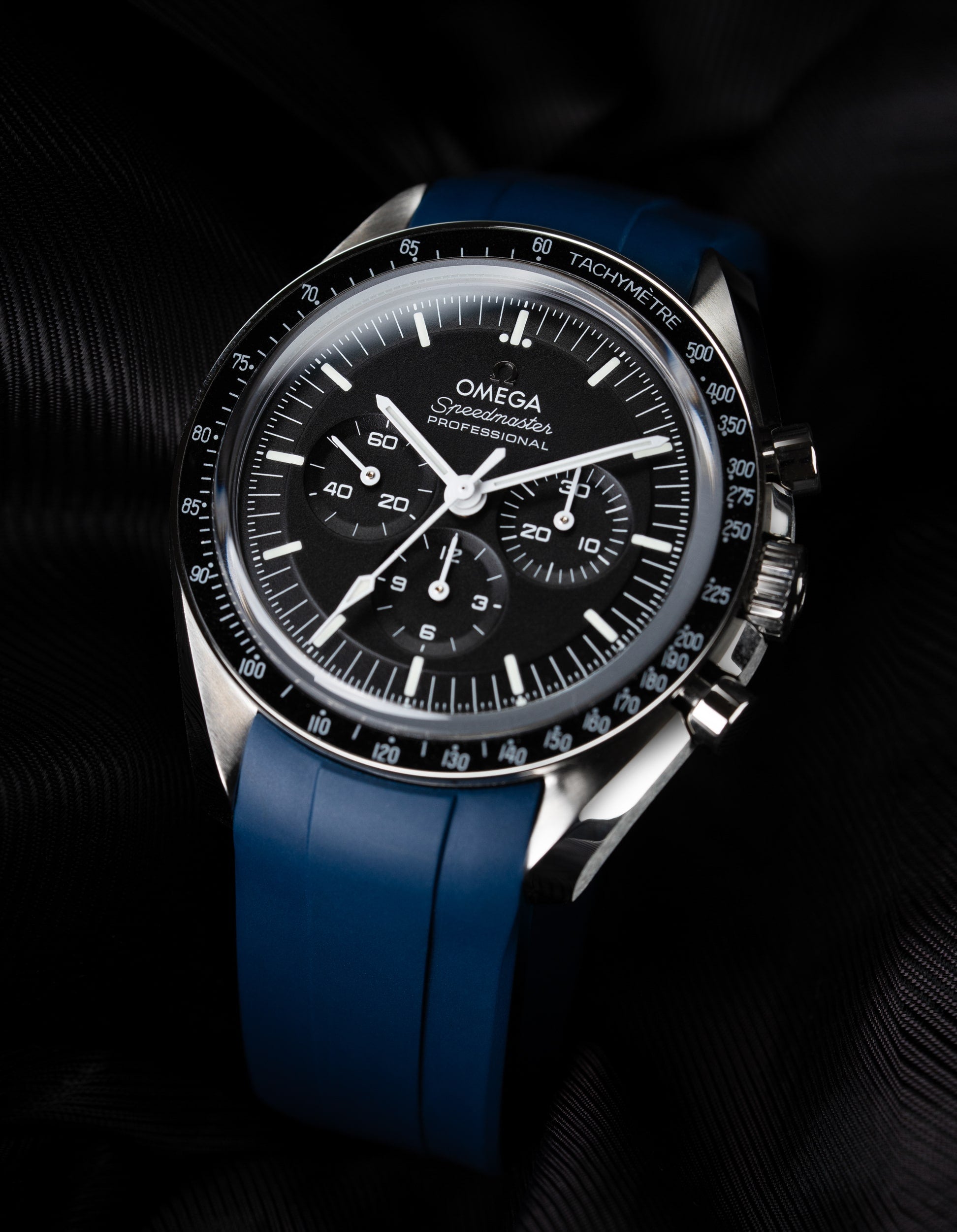 Rubber Strap for Speedmaster - Navy Blue