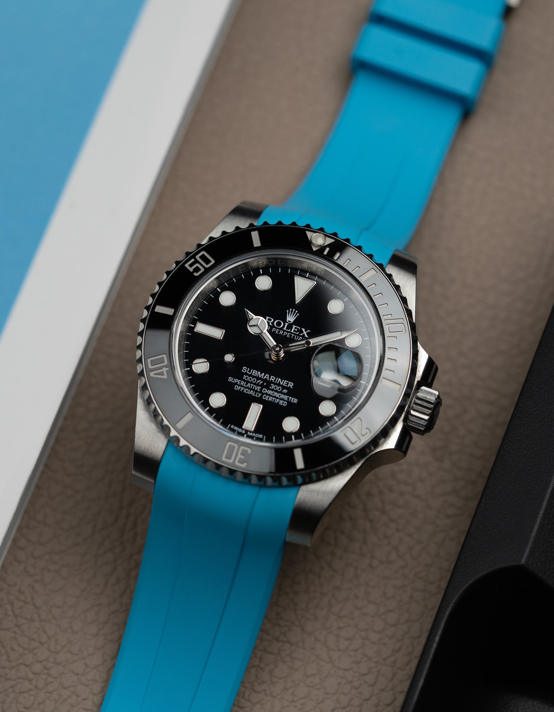 FKM Rubber Strap for Rolex Submariner- Turquoise