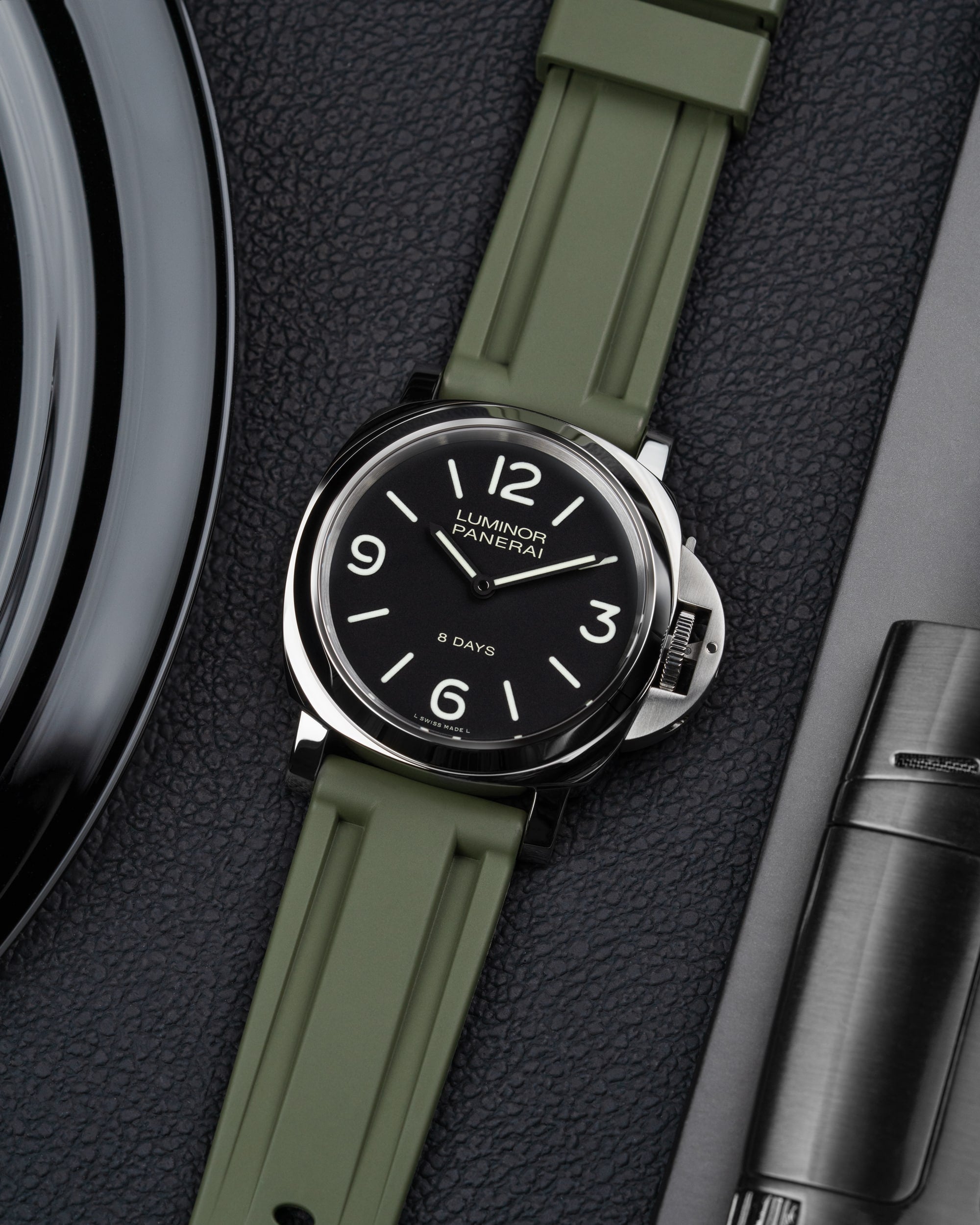 Universal FKM Rubber Strap - Military Green - 22mm & 24mm