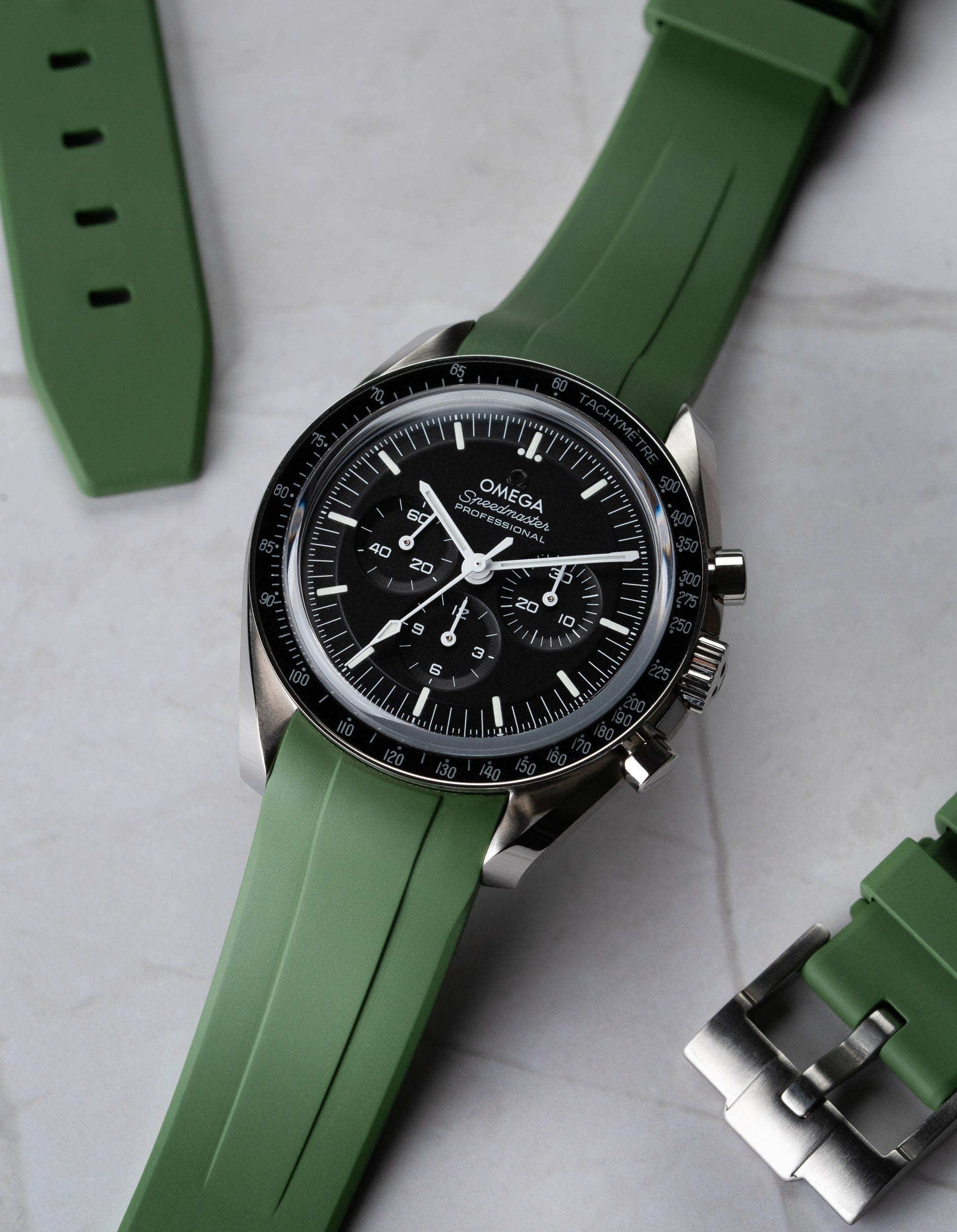 Rubber Strap for Speedmaster - Military Green