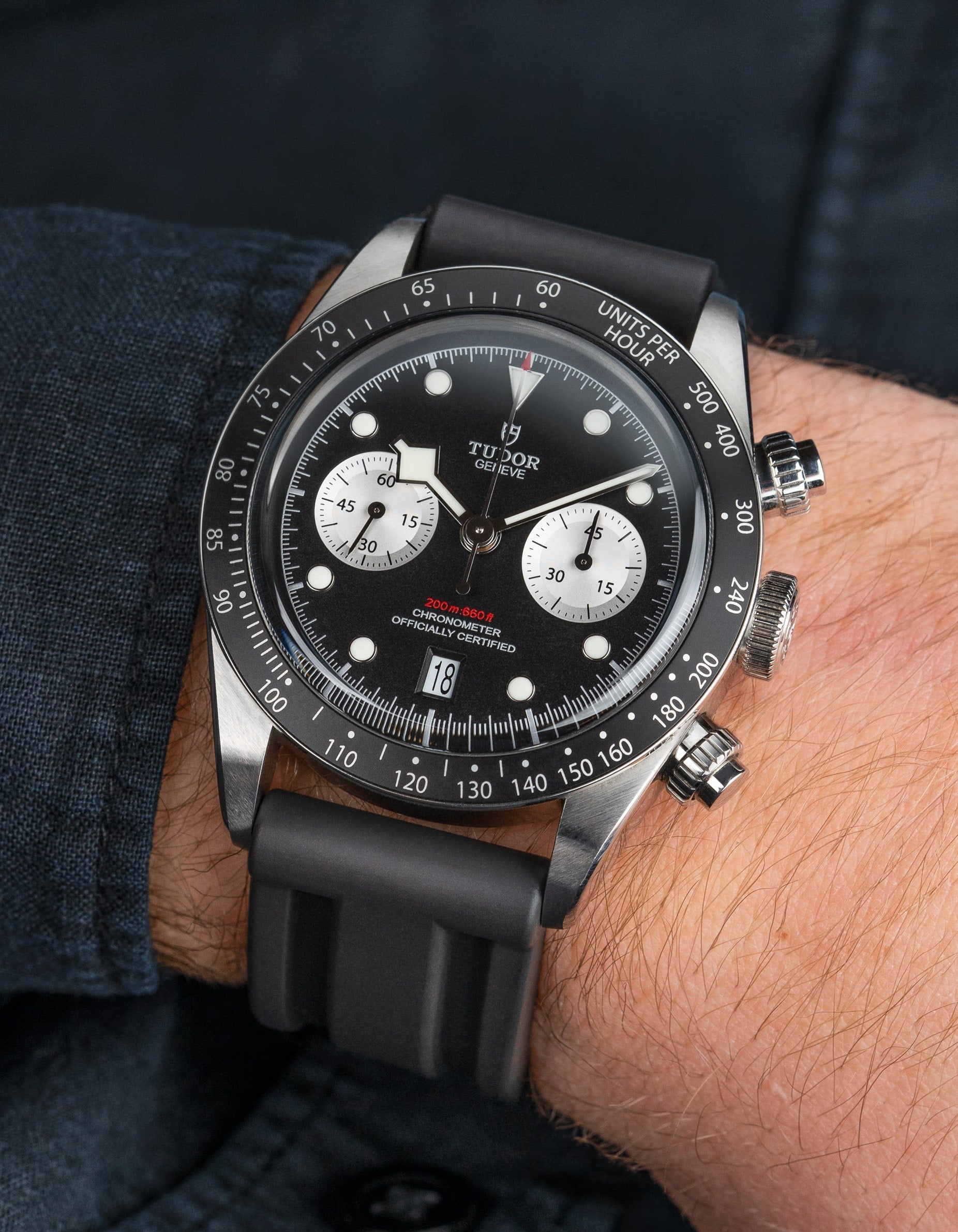 Rubber Strap for Tudor Black Bay Chrono