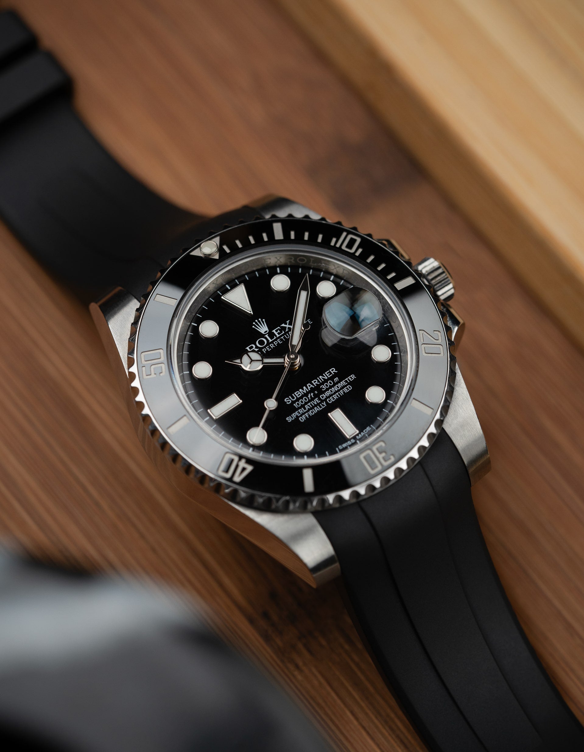 FKM Rubber Strap for Rolex Submariner - Black