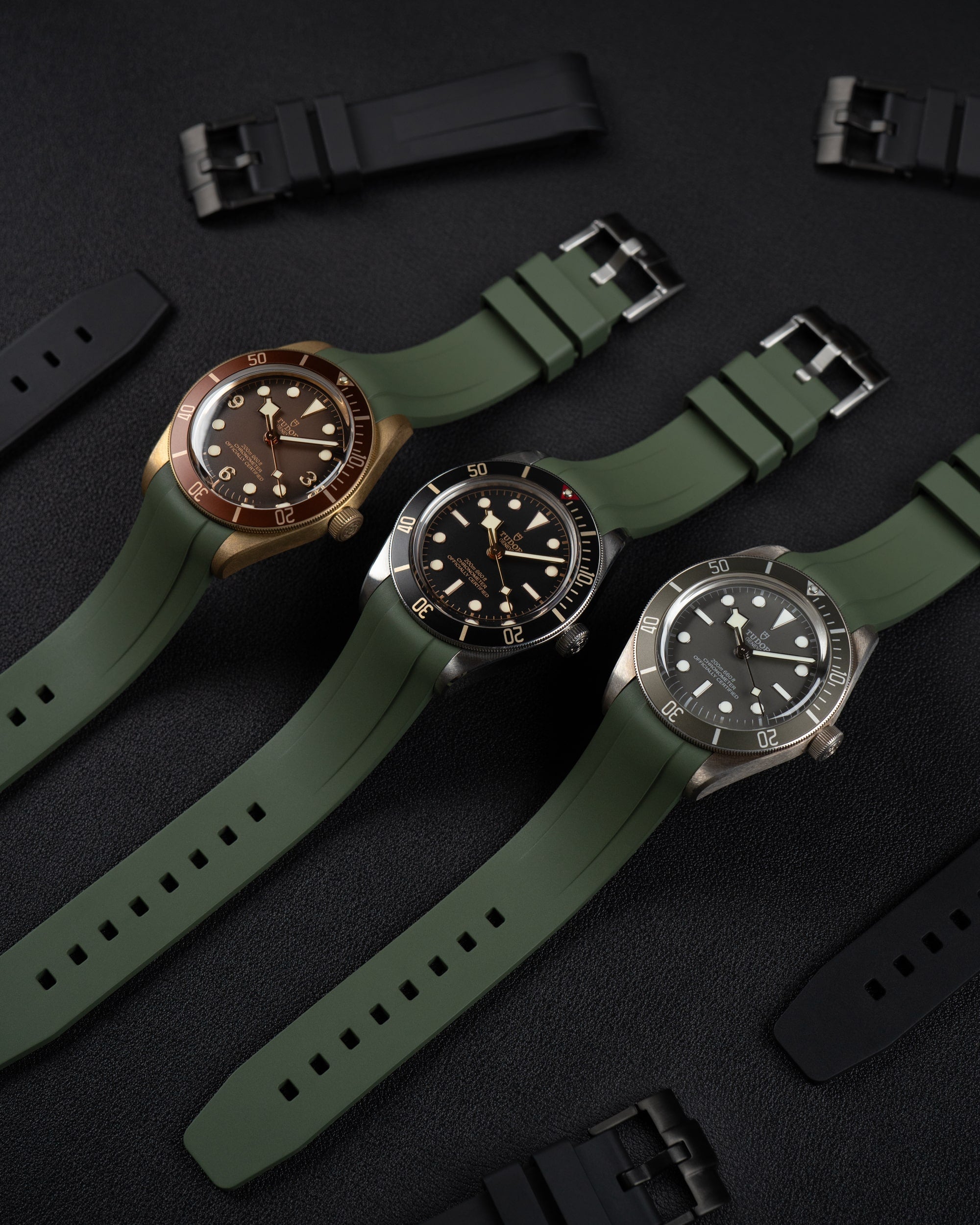 FKM Rubber Strap for Tudor BB58 - Olive Green