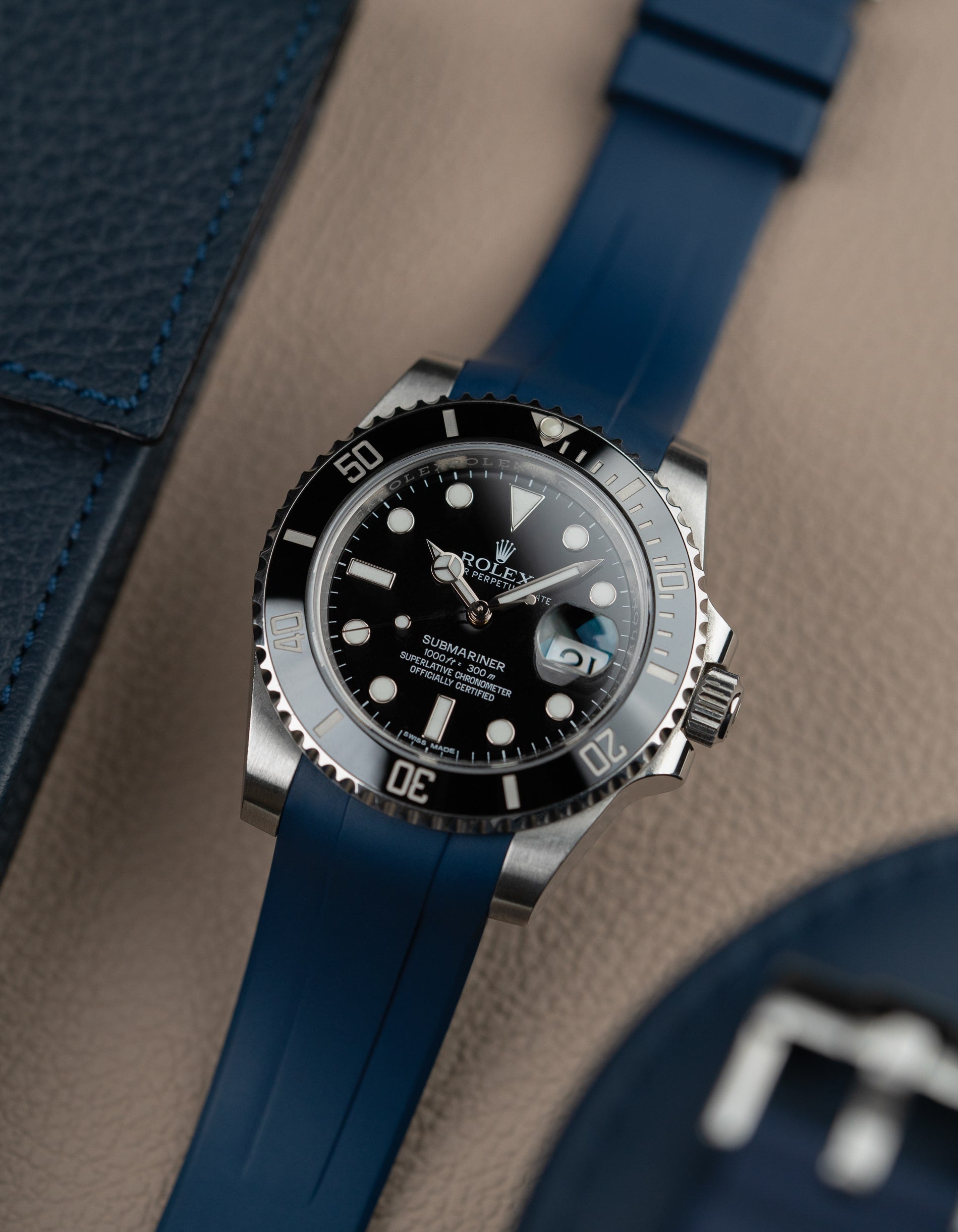 FKM Rubber Strap for Rolex Submariner - Navy Blue