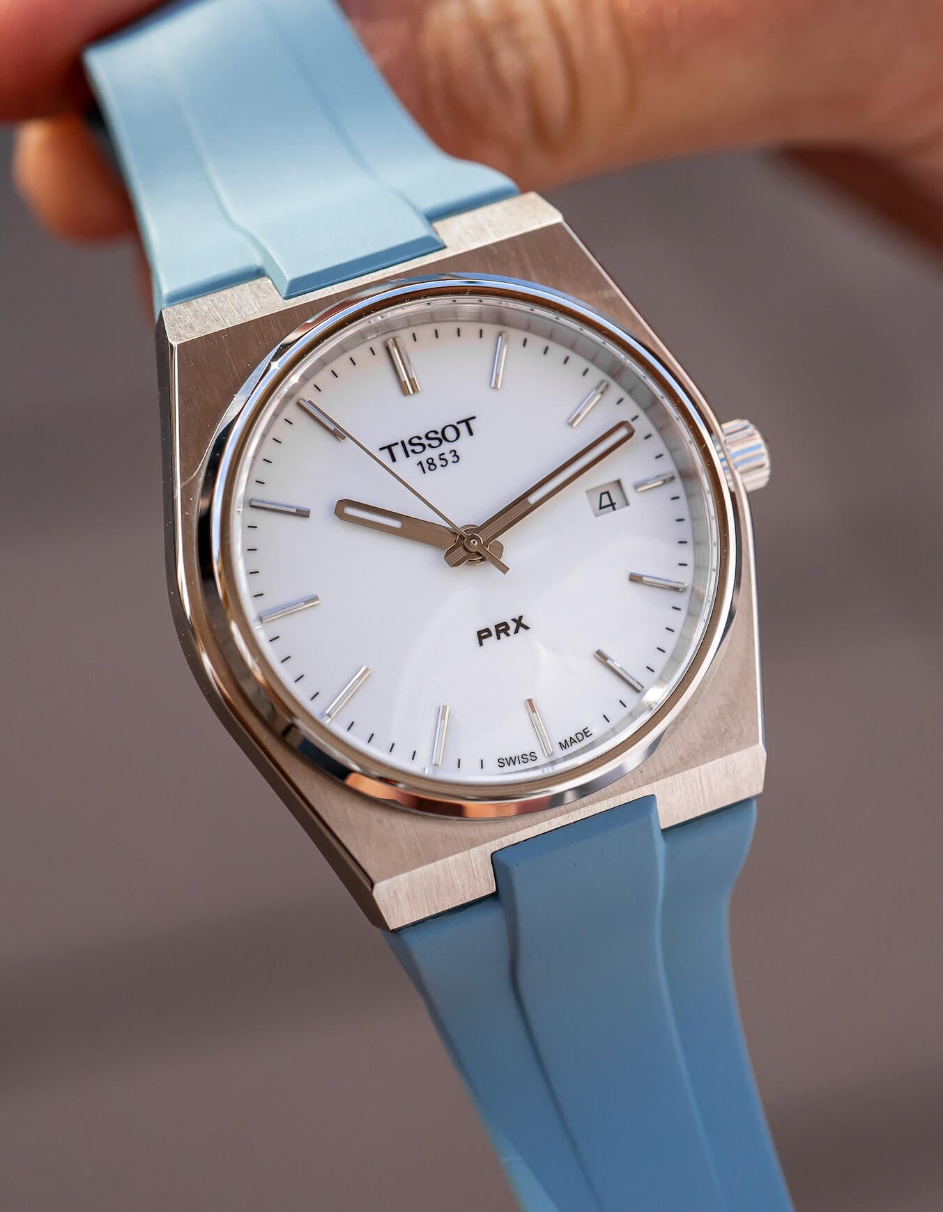 FKM Rubber Strap For Tissot PRX - Ice Blue