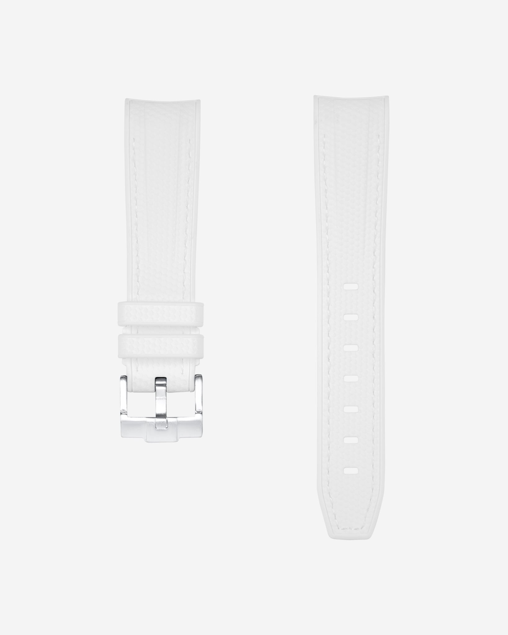 Curved Premium Rubber Strap - White