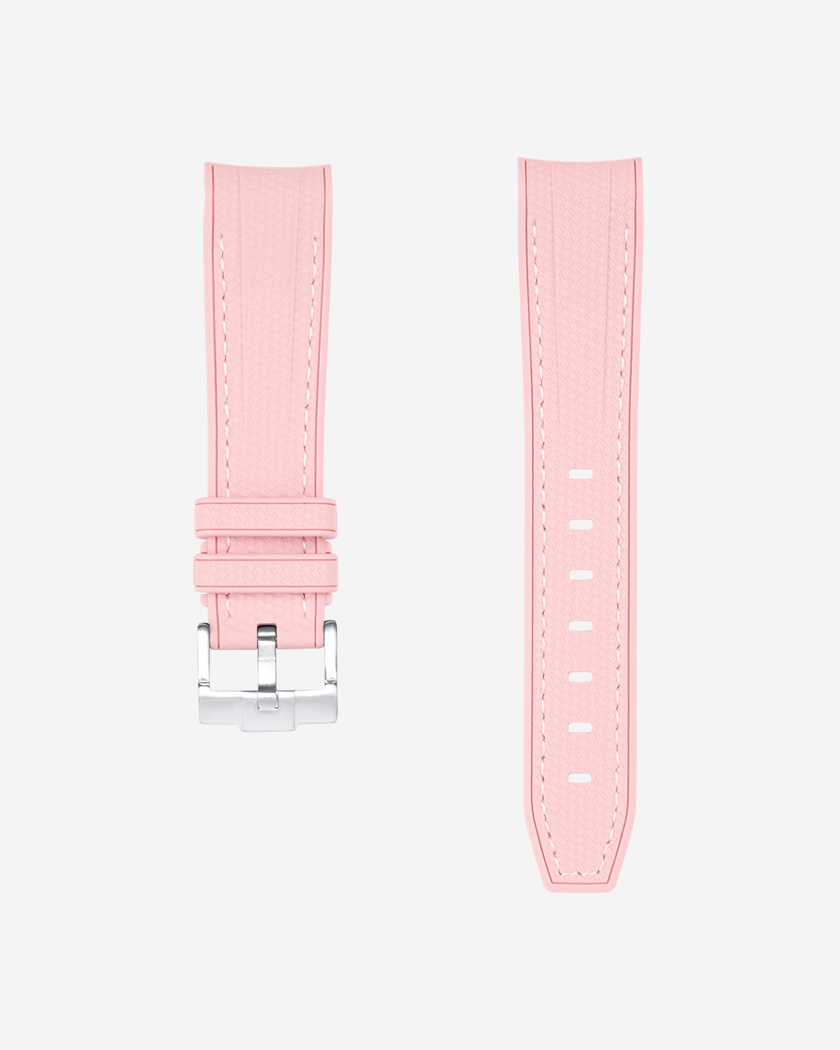 Curved Premium Rubber Strap for Rolex Submariner - Pink Woven