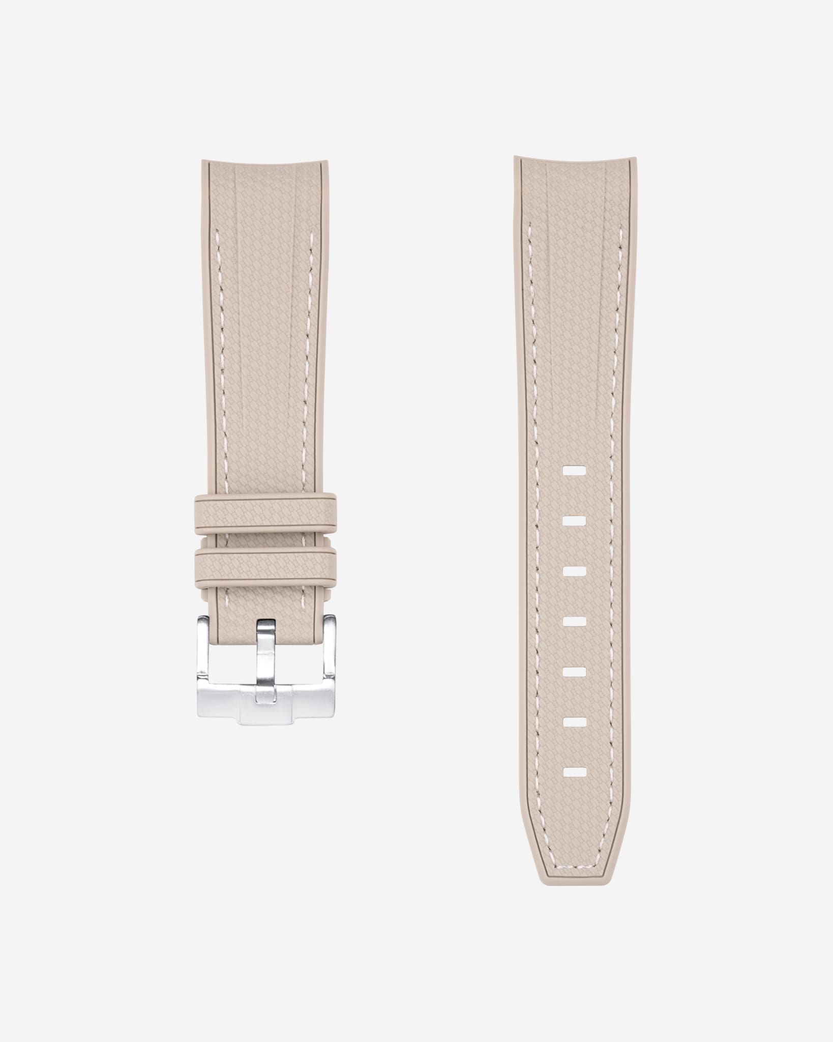 Curved Premium Rubber Strap for Rolex Submariner - Beige Woven