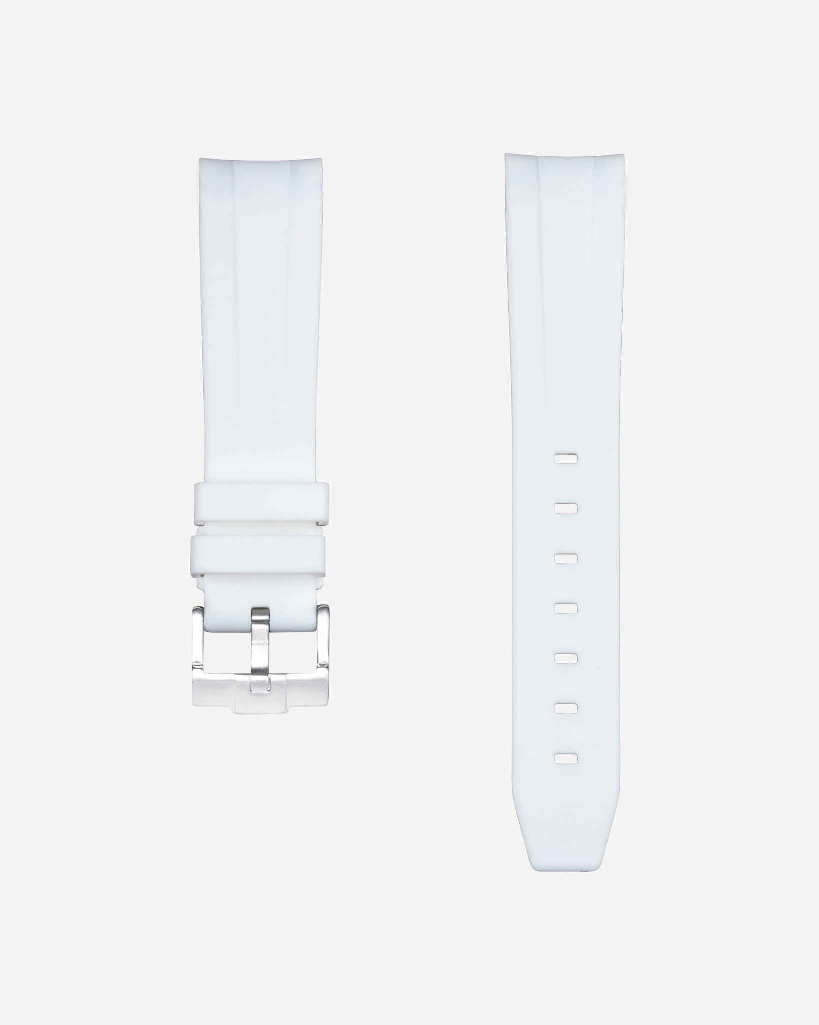 Curved Rubber Strap - White