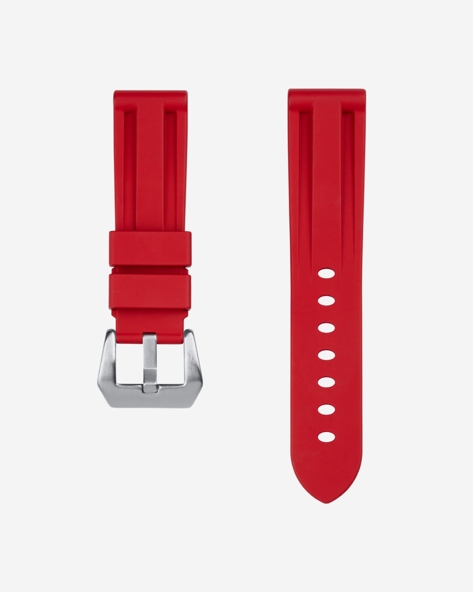 Universal FKM Rubber Strap - Red - Fits 22mm & 24mm