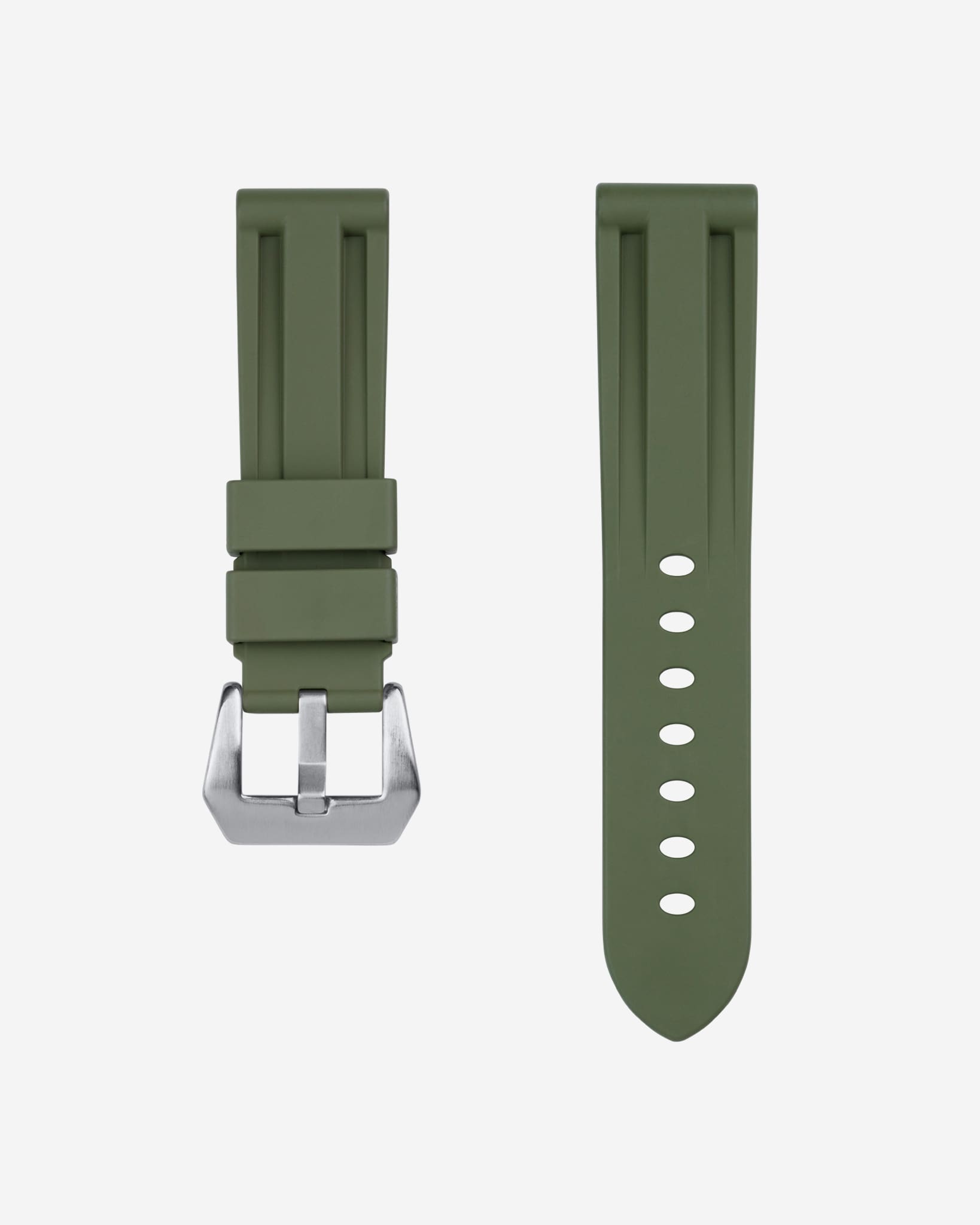 Universal FKM Rubber Strap - Military Green - 22mm & 24mm