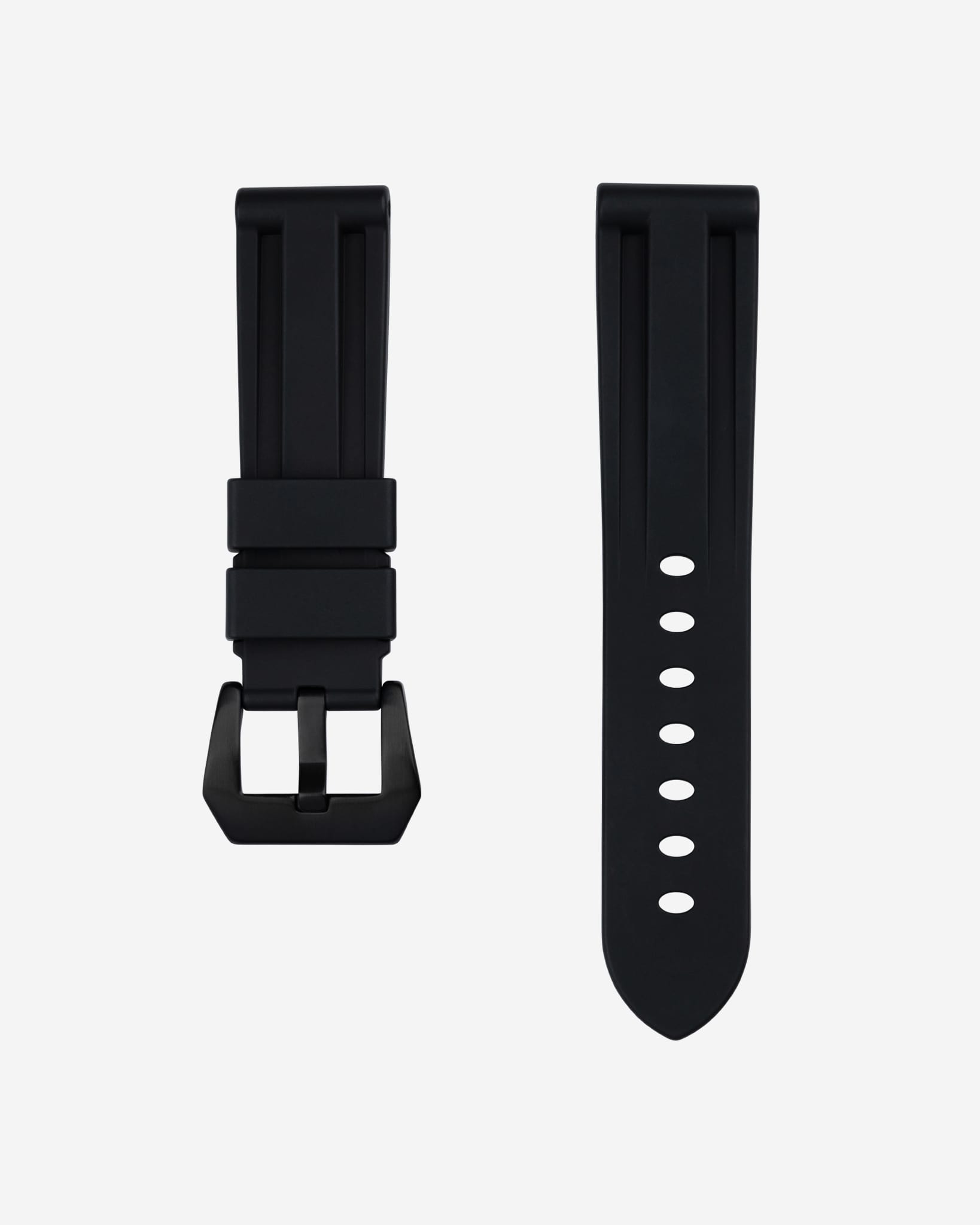 Universal FKM Rubber Strap - Black - 22mm & 24mm