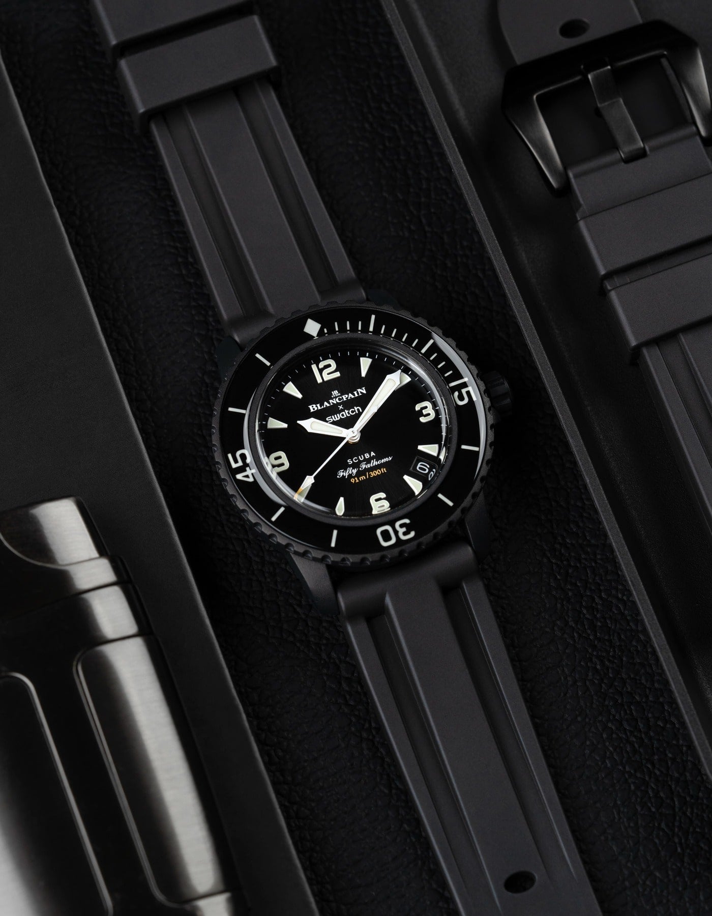 FKM Rubber Strap for Blancpain X Swatch - Black