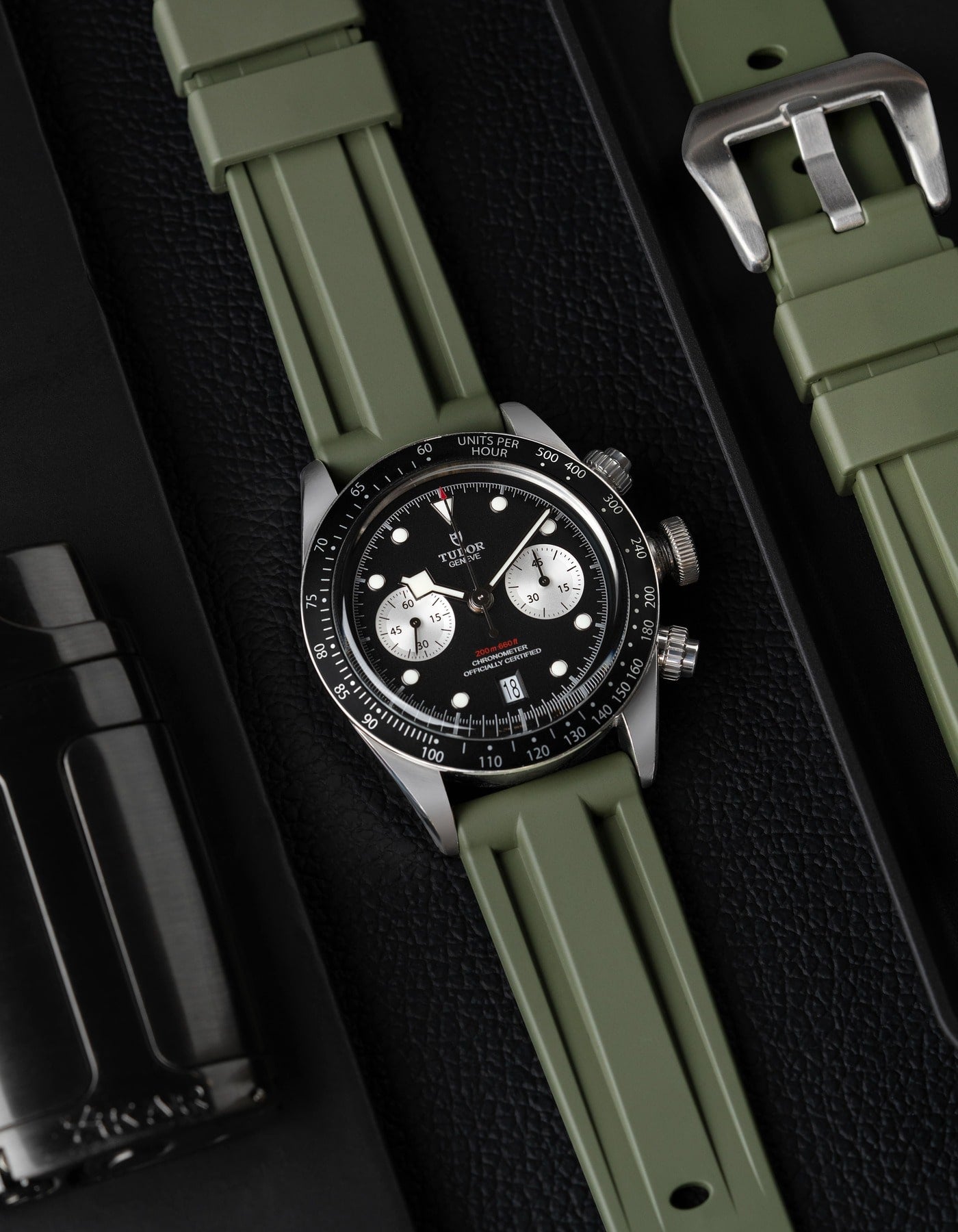 Universal FKM Rubber Strap - Military Green - 22mm & 24mm