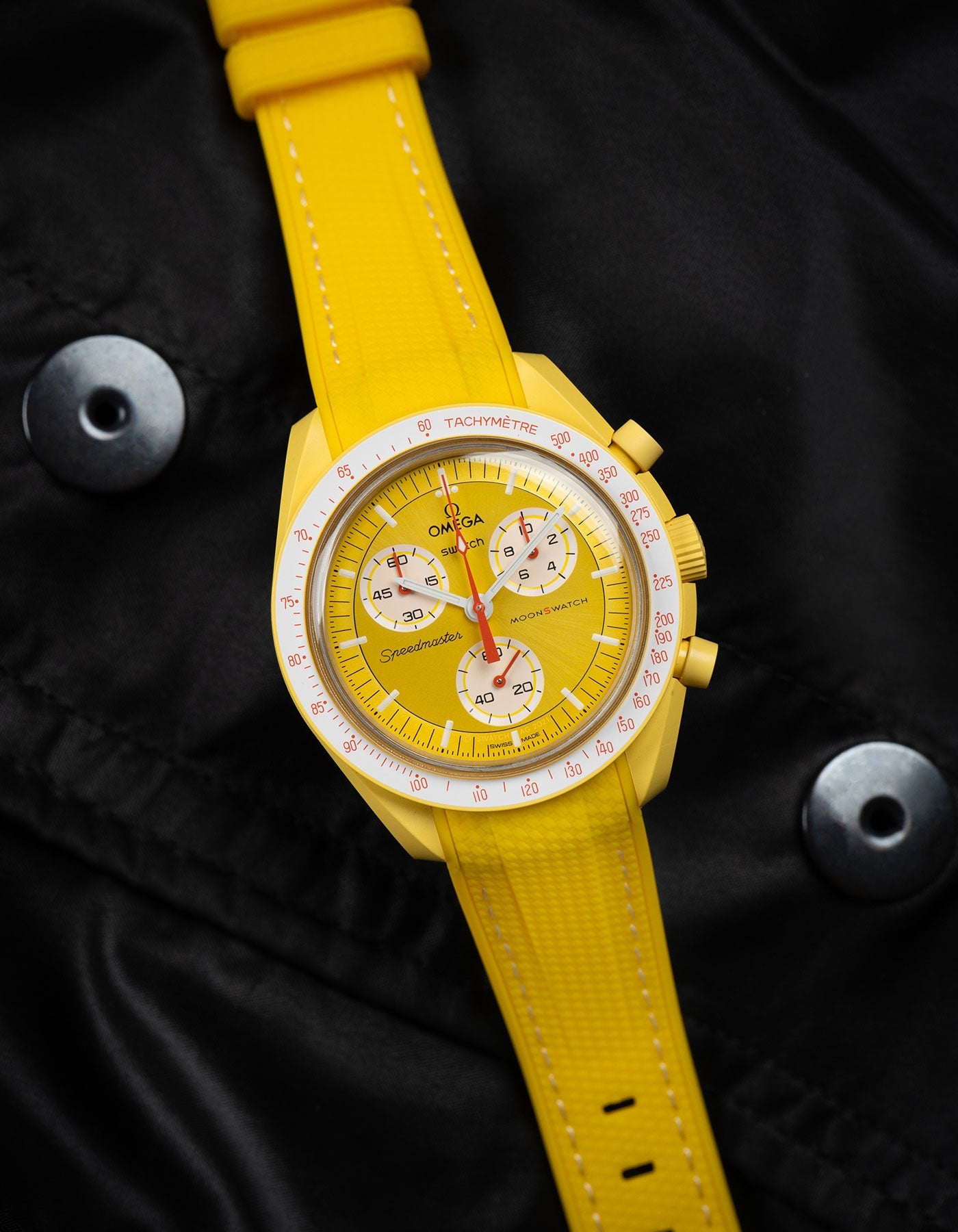 Curved Premium Rubber Strap - Yellow