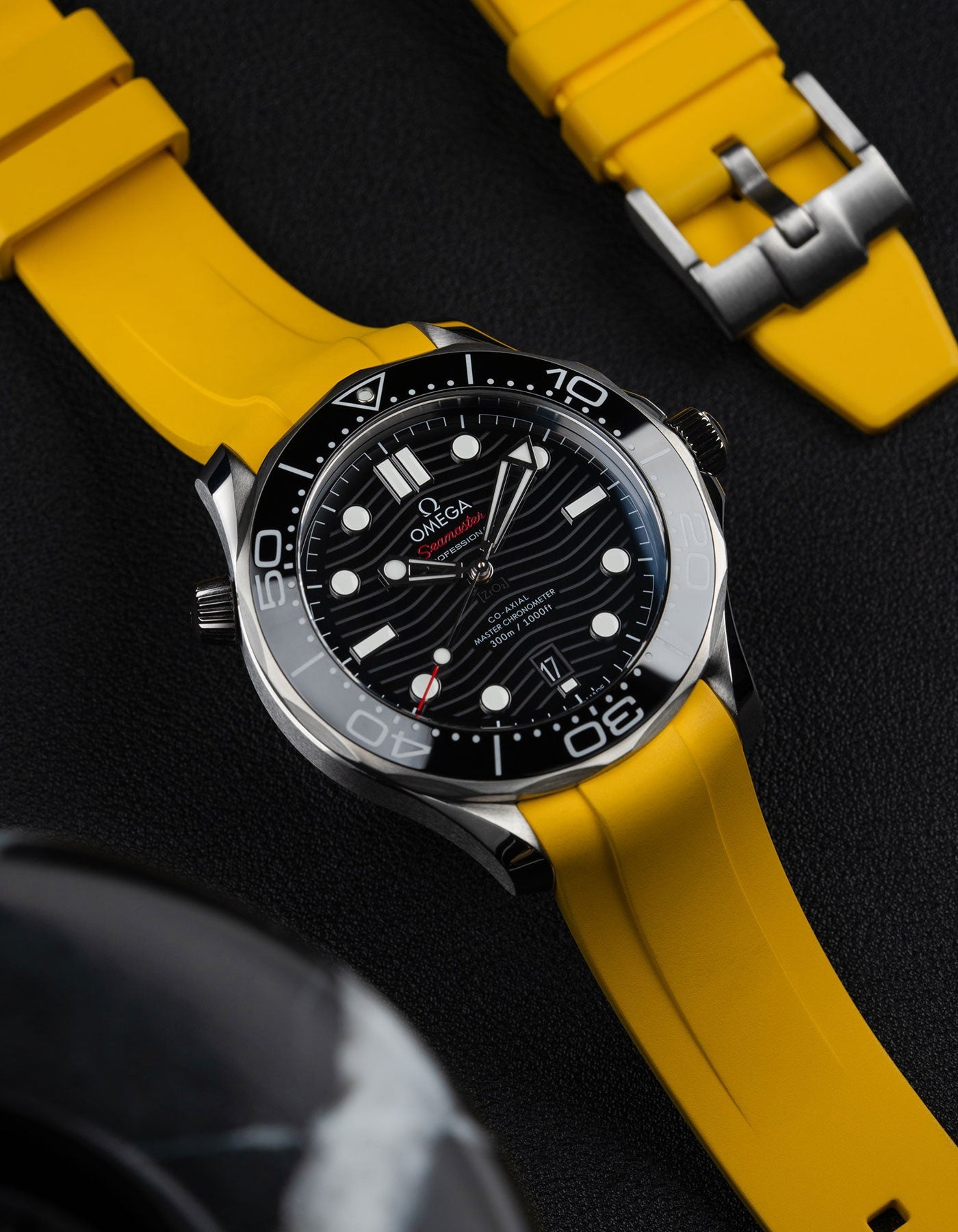 FKM Rubber Strap for Omega Seamaster 300 Diver - Yellow